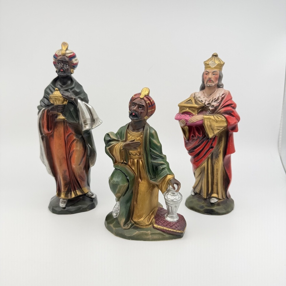 Vintage Three Wise Men Nativity Figurines Set of 3 Japan Mid Century 8.5"
